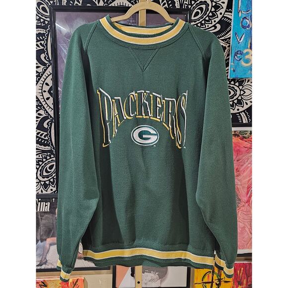 Rare 90s Green Bay Packers Logo Seven Vintage Crewneck Large Oversized - Picture 1 of 8
